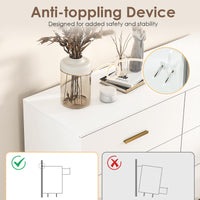 6 Drawer Dresser with Anti-Toppling Device and Modern TV Stand