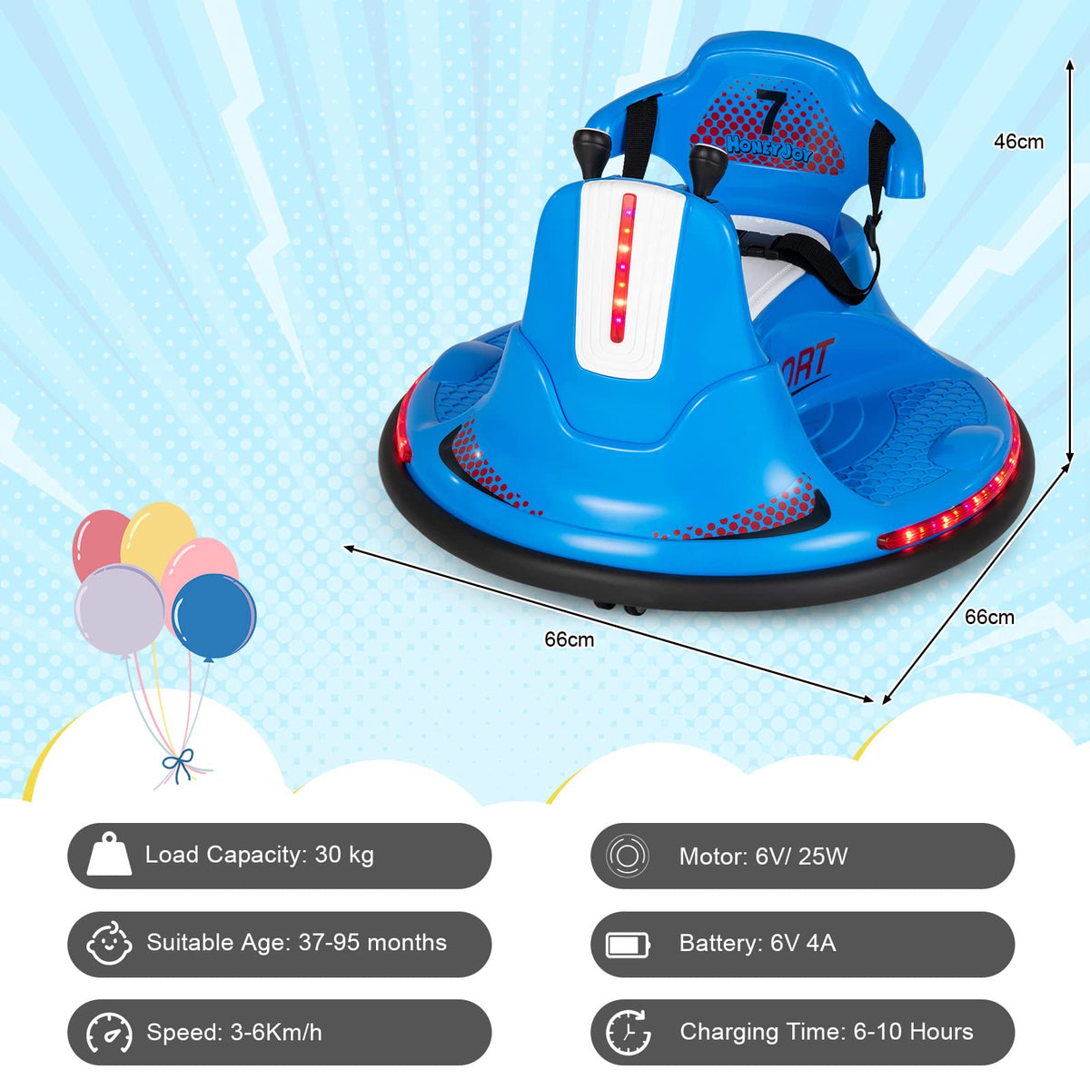 Electric Bumper Car with Built-in Music for Kids
