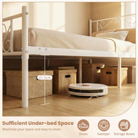 Single Size Metal Bed Frame with Floral Headboard and Footboard