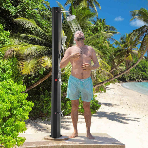 35 L Solar Heated Outdoor Shower with 360 Swivel Shower Head
