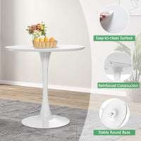 Giantex Round Dining Table, 80 CM Mid-Century Leisure Table for Small Places