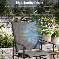 Outdoor Glider Chair with Metal Frame and Breathable Fabric