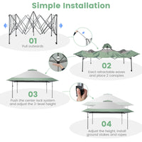 4 x 4m Pop-Up Gazebo, UV Canopy Tent with 4 Reinforced Ribs