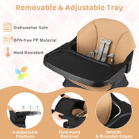 9-in-1 Convertible High Chair with Solid Wood Legs and Removable Dishwasher-Safe Tray