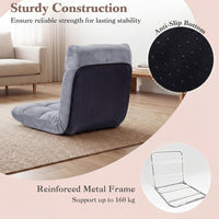Giantex Adjustable 14-Position Floor Chair, Folding Couch Recliner with Soft Flannel Cover