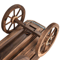 Giantex Wood Wagon Flower Planter Pot Stand