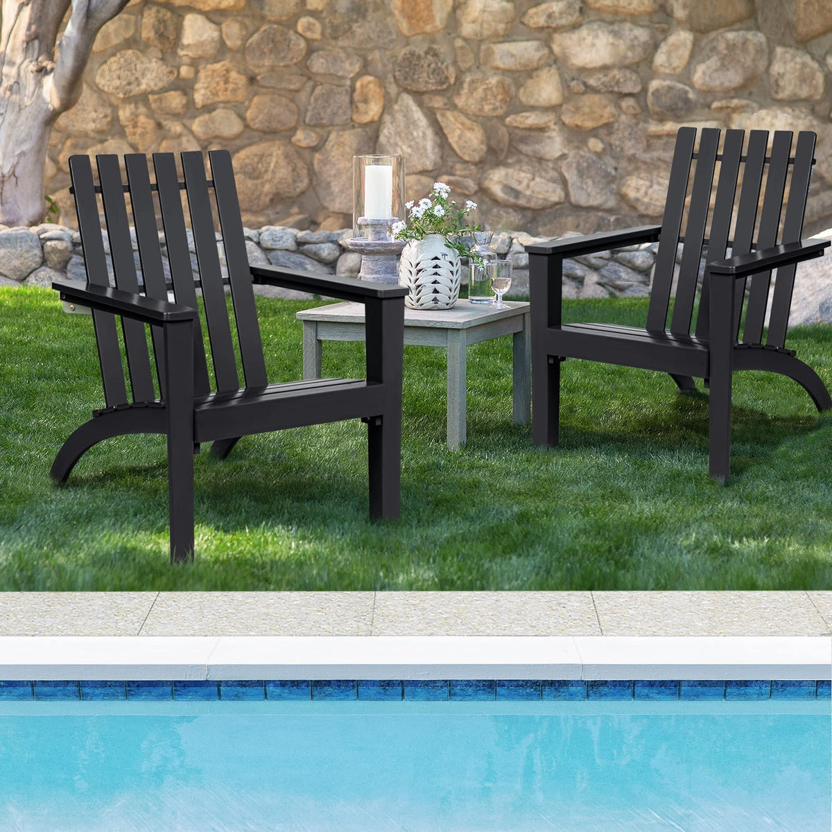 Patio Lounge Chair with Ergonomic Backrest and Armrest