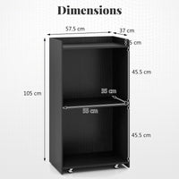 Giantex Rolling Lectern Stand, 105cm Presentation Podium with 2 Storage Shelves