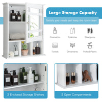 Wall-mounted Bathroom Cabinet with Adjustable Shelf and Open Compartments
