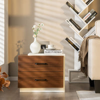 Giantex Modern Two Drawer Bedside Table