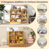 3-Tier Open Wooden Bookshelf