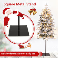 3' 4' 5' Pre-Lit Flocked Christmas Tree Set of 3, Battery Operated
