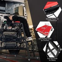 Foldable Topside Automotive Engine Creeper, 180 kg Capacity High Top Creeper Workstation