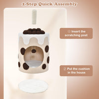 Bubble Tea Cat Tree Tower Cat Condo Furniture w/Scratching Post