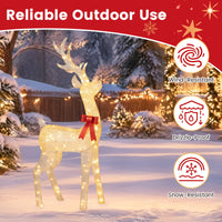 Lighted Golden Christmas Reindeer with 130 Warm Yellow LED Lights