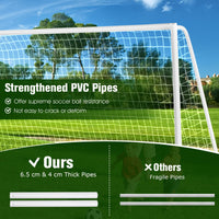 Soccer Goal All-Weather Soccer Goal W/Strong PVC Frame High-Strength Netting 6 Ground Pegs Easy Assembly