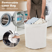 Giantex Corner Bamboo Laundry Hamper w/Lid, 57 L Capacity Clothes Hamper