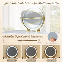 Makeup Vanity Desk with Charging Station and Rotatable Mirror