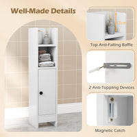 Giantex Bathroom Storage Cabinet, Slim Corner Floor Standing Cabinet with Adjustable Shelf