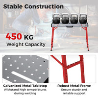 107cm x 53cm 450kg Capacity Heavy-Duty Welding Workbench with Adjustable Height