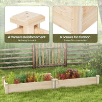 Giantex 48" x 24" x 10" Wooden Raised Garden Bed, Rectangular Planter Box