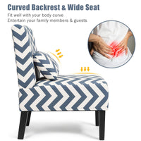 Armless Accent Chair w/ Back Pillow, Strip Design, Upholstered Lounge Chair for Home