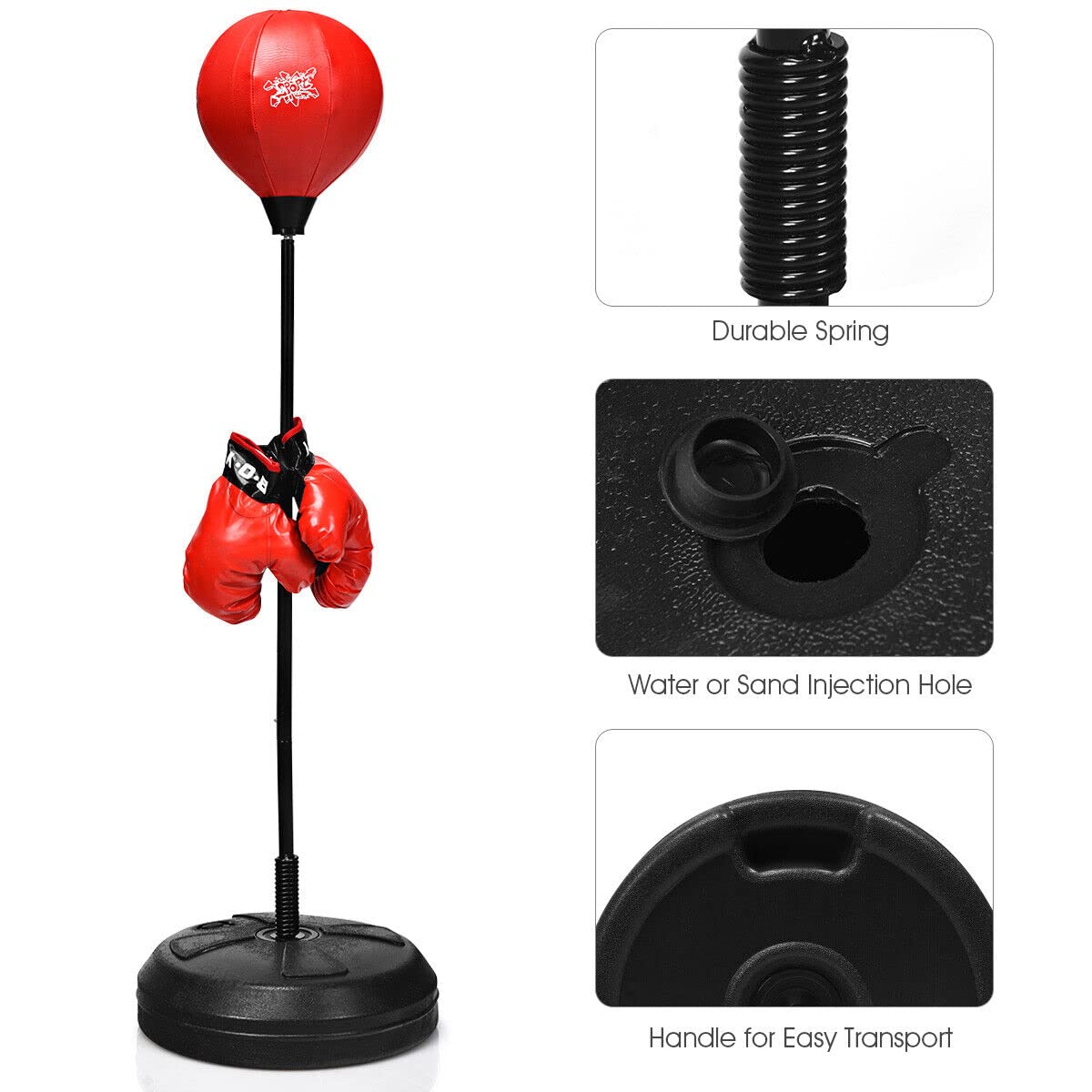 Punch Boxing Set with Adjustable Height for Children/Adults