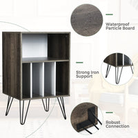 Giantex File Cabinet, Split Storage Space, Display Bookshelf, Record Storage Cabinet