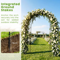 Garden Metal Arch Trellis with Ground Stakes, Outdoor Arch Archway
