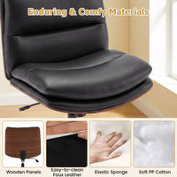 Vanity Office Chair with Wheels, Height Adjustable Swivel Task Chair