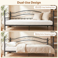 Giantex Metal Daybed Frame, 190 x 90 cm Sofa Bed with Classic Headboard