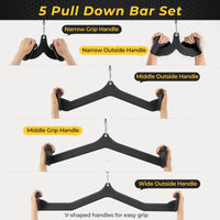 Pulley Cable Attachments for Back Bicep Tricep Strength Training at Home