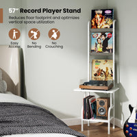 Giantex Record Player Stand with Vinyl Storage, 5-Tier Tall Turntable Stand