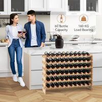 Giantex 60 Bottles Wine Rack, 6-Tier Stackable Modular Wine Bottle Holder