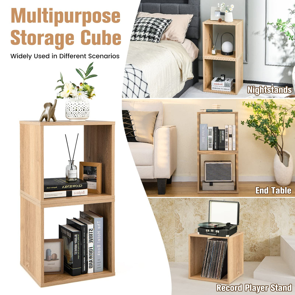 Giantex Stackable 2-Tier Storage Cube, Home Cubby Organize