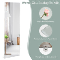 110 x 38cm Wall Mirror, Full Length Rectangle Frameless Mirror w/ Beveled Edge, Large Body Mirror