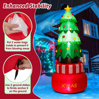 245CM Christmas Inflatables, Blow-up Rotating Xmas Tree with Built-in LED Lights