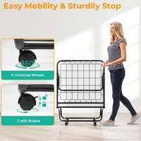 Folding Bed Frame with Mattress