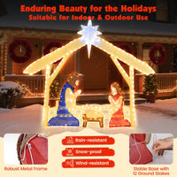 121cm Pre-lit Christmas Holy Family Set with 272 Warm Cold White LED Lights