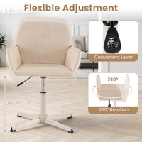 Giantex Vanity Chair with Back, 360° Swivel Armchair w/Adjustable Height