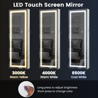 Giantex 108 cm Jewelry Mirror Cabinet, Lockable Jewelry Door & Wall Cabinet
