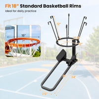 180 Degree Heavy-Duty Basketball Return Attachment with 6 Sturdy Hooks