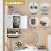 Giantex Bathroom Wall Cabinet, Wall-Mounted Medicine Cabinet with Double Doors, Open Shelf & Towel Rack