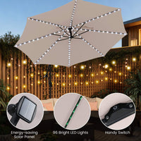 3 m Solar Offset Hanging Umbrella w/Base