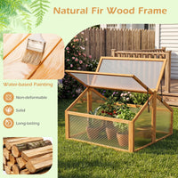 Wood Cold Frame Greenhouse, Portable Raised Flower Planter Protection