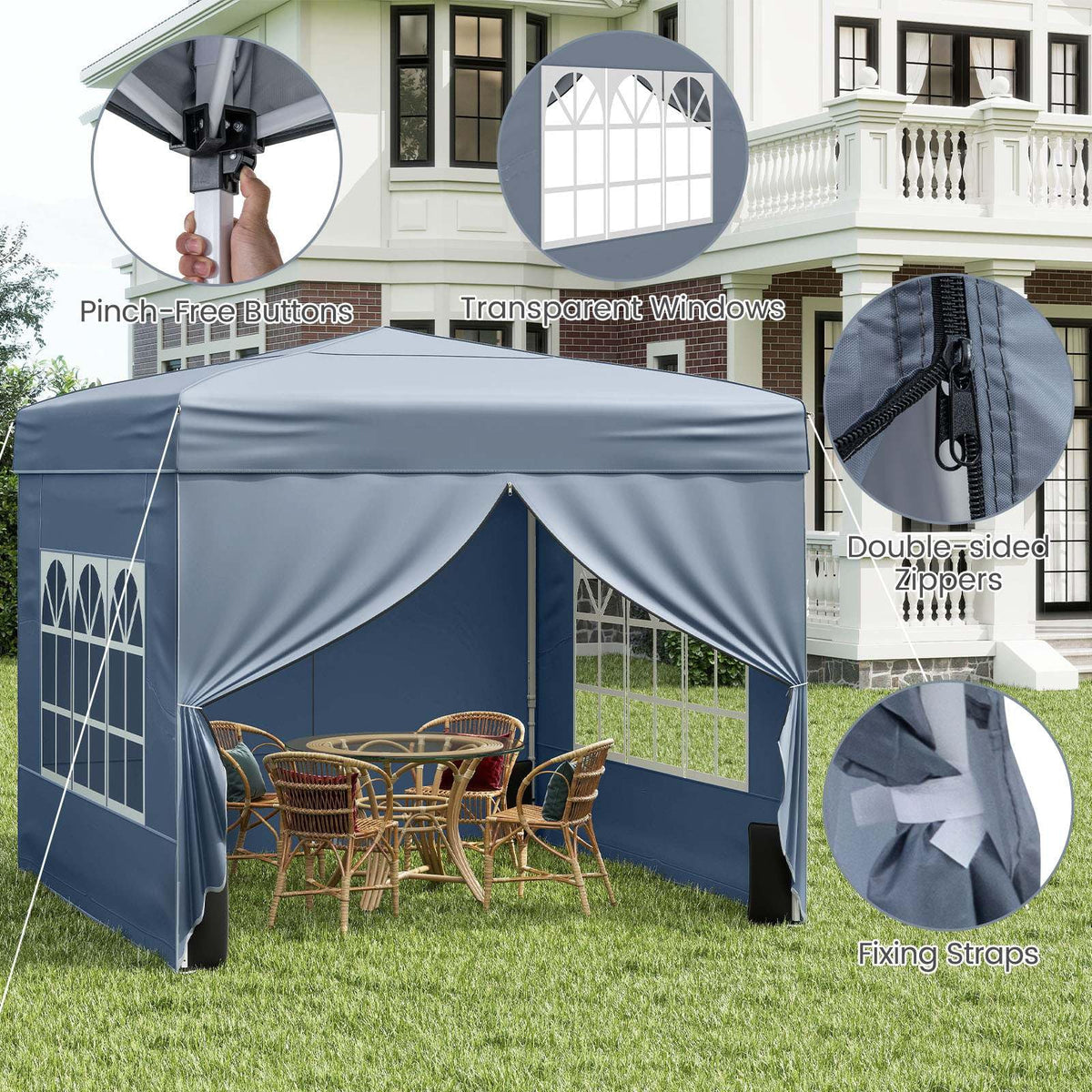 3 x 3 m Pop up Canopy Tent Outdoor Patio Commercial Sunshade Shelter