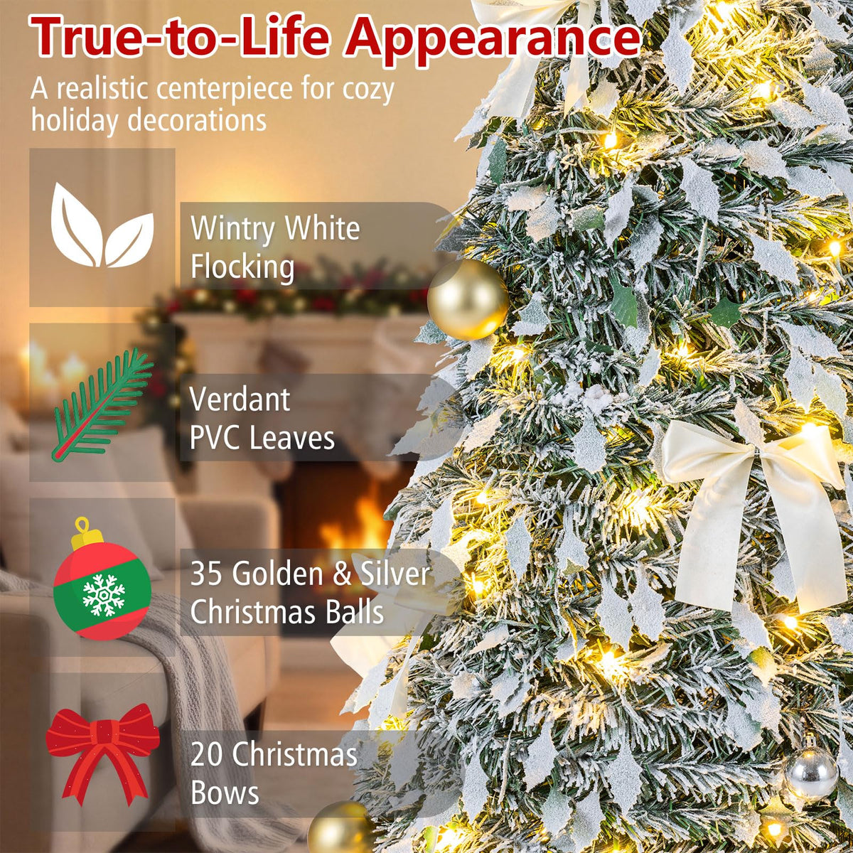 180cm Pre-Lit Pop Up Christmas Tree w/ 140 Warm White LED Lights