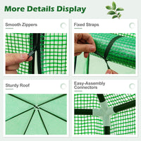 198 x 172 x 190cm Walk-in Greenhouse with PE Cover for Winter