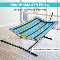 Outdoor Portable Quilted Fabric Hammock with Detachable Pillow (without Stand)