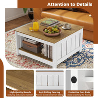Square Cocktail Table with Storage Shelf